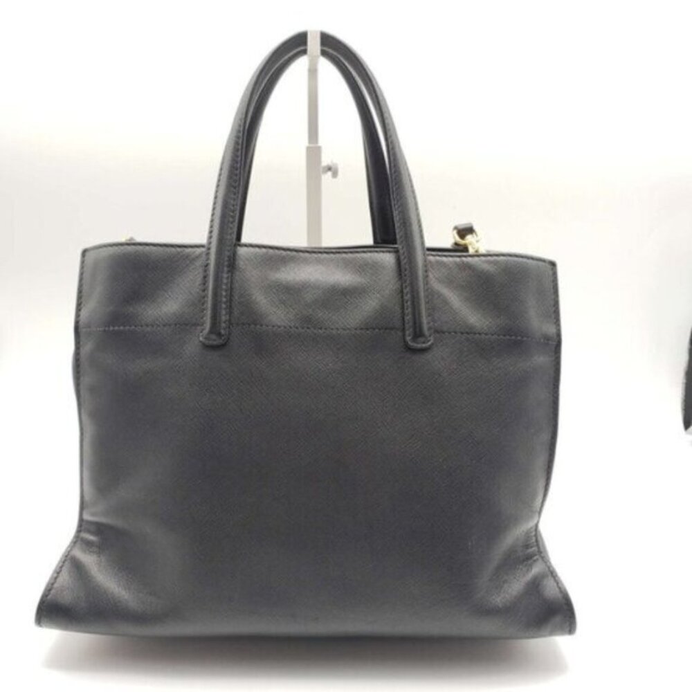 Prada Saffiano Triple Pocket Nero Black Shoulder Bag - Picture 2 of 16